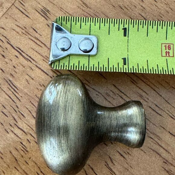 Oval Brass Metal Drawer Pulls Cabinet Knobs Handles Heavy Set of 10 1.25" Wide - Picture 10 of 12